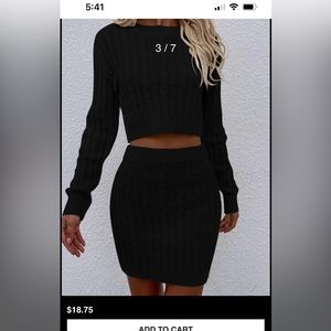 Crop Sweater And Skirt Set